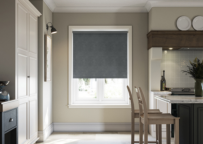 Flori Faux Suede (Blackout), Moody Grey - Roller Blind - Image 3